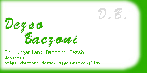 dezso baczoni business card